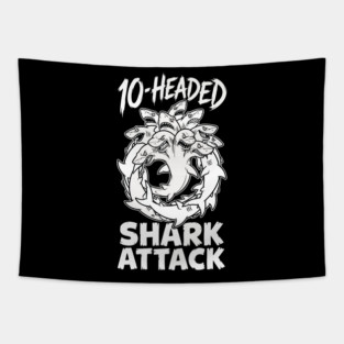 10-Headed Shark Attack Tapestry
