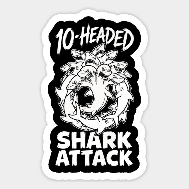 10-Headed Shark Attack Magnet by DrollDrifters