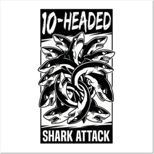 10-Headed Shark Attack Posters and Art