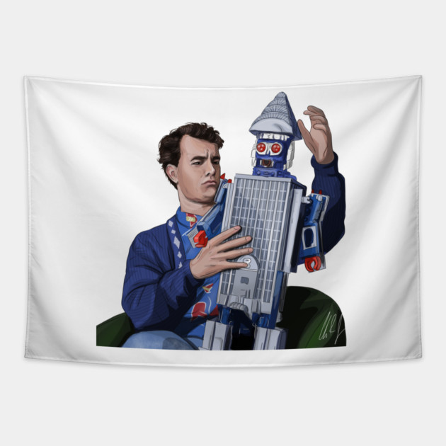 BIG: Skyscraper Robot Toy Tapestry by 51Deesigns