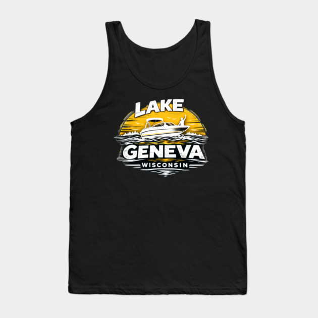 Lake Geneva Yellow Design Tank Top by CrazyGirl