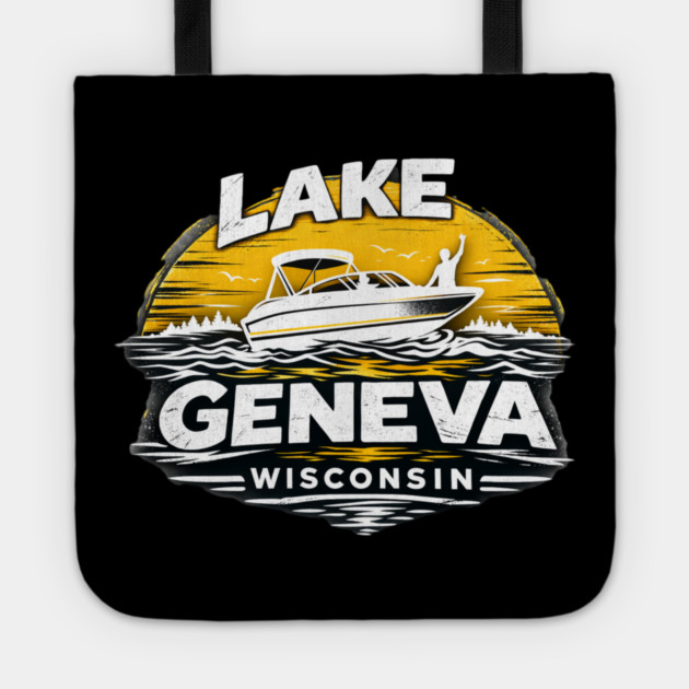 Lake Geneva Yellow Design Tote by CrazyGirl