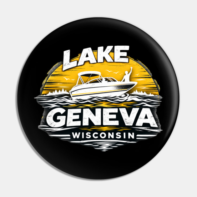 Lake Geneva Yellow Design Pin by CrazyGirl