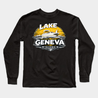 Lake Geneva Yellow Design Long Sleeve T-Shirt