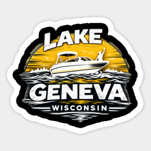 Lake Geneva Yellow Design Magnet