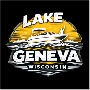 Lake Geneva Yellow Design Posters and Art