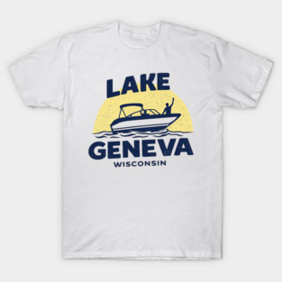 Lake Geneva b lue and yellow T-Shirt