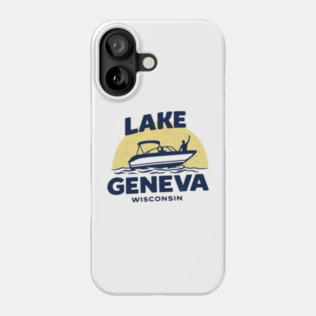 Lake Geneva b lue and yellow Phone Case by CrazyGirl