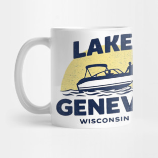 Lake Geneva b lue and yellow Mug