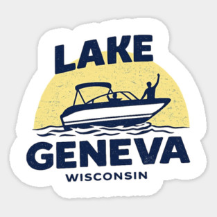 Lake Geneva b lue and yellow Magnet