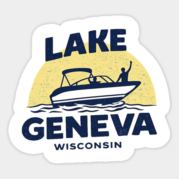 Lake Geneva b lue and yellow Magnet by CrazyGirl