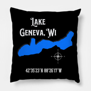 Lake Geneva location Pillow