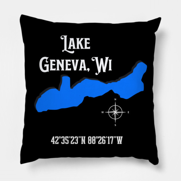 Lake Geneva location Pillow by CrazyGirl