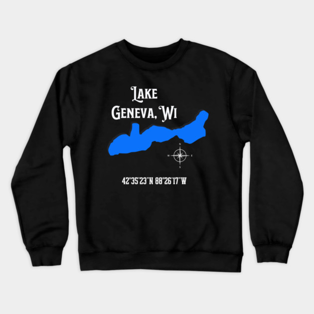 Lake Geneva location Crewneck Sweatshirt by CrazyGirl
