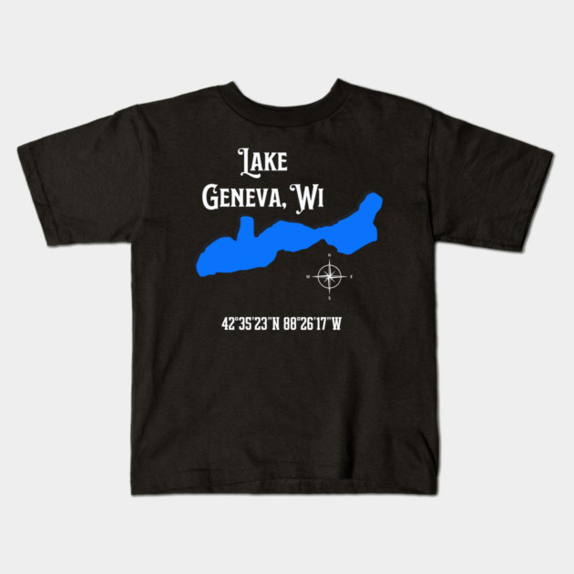 Lake Geneva location Kids T-Shirt by CrazyGirl