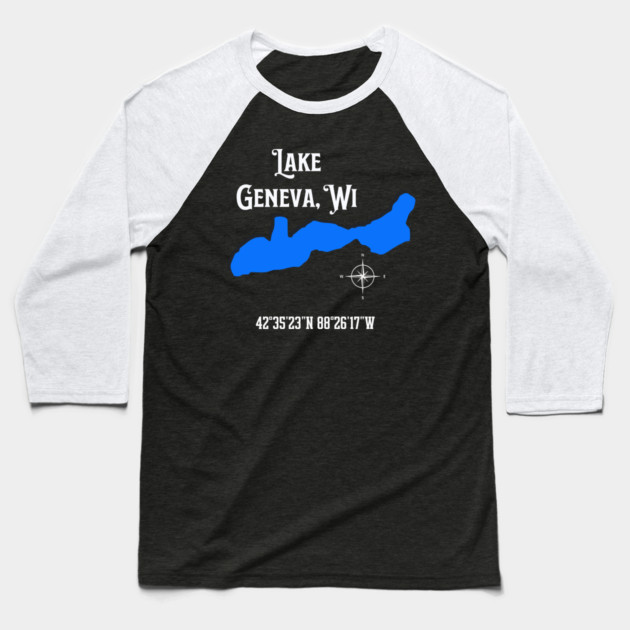 Lake Geneva location Baseball T-Shirt by CrazyGirl