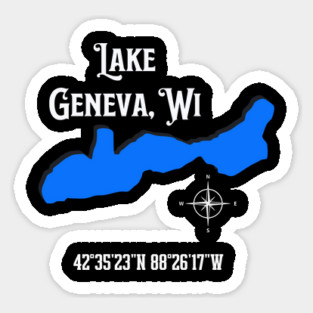 Lake Geneva location Sticker