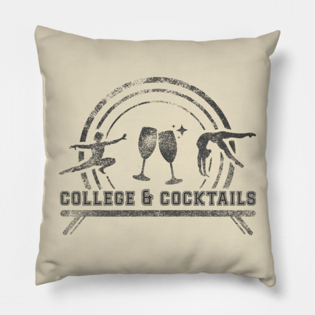 College & Cocktails Bright Pillow by GymCastic