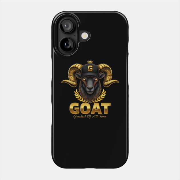 GOAT - Greatest of all Time - Black and Gold Phone Case by UrbanLifeApparel