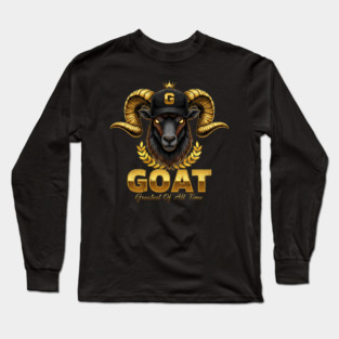 GOAT - Greatest of all Time - Black and Gold Long Sleeve T-Shirt