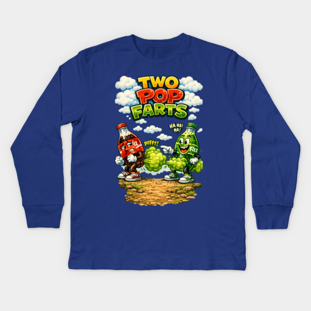 Two Pop Farts Kids Long Sleeve T-Shirt by CrazyGirl