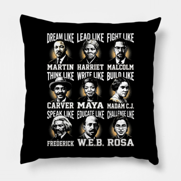 Legends of Black History Pillow by UrbanLifeApparel