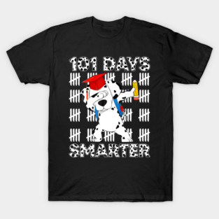 100 Days Of School Dalmatian Dog 100 Days Smarter T-Shirt