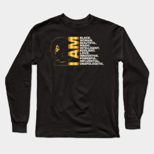 I Am | Black Woman Gold Edition Long Sleeve T-Shirt