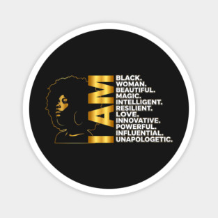 I Am | Black Woman Gold Edition Magnet