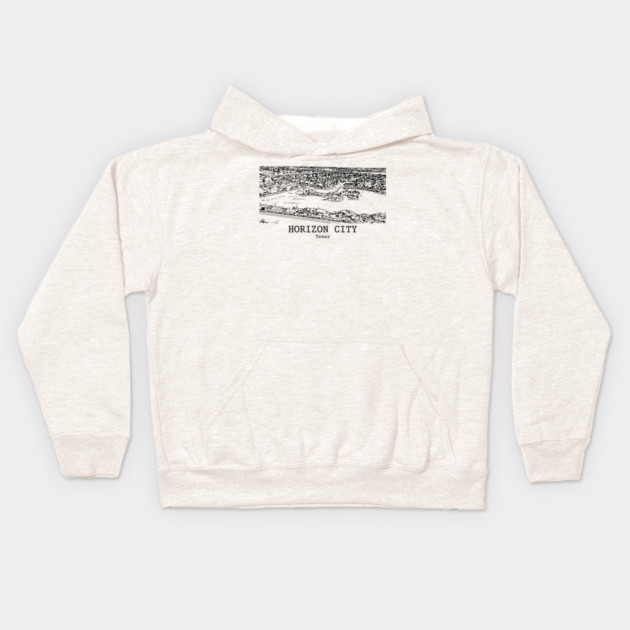 Horizon City - Texas Kids Hoodie by Lakeric