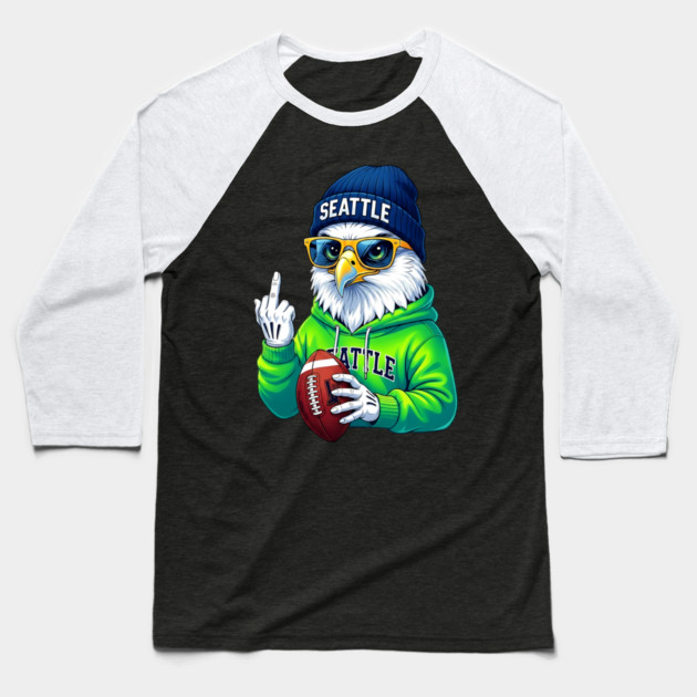 Seattle Middle Finger Baseball T-Shirt by UrbanLifeApparel