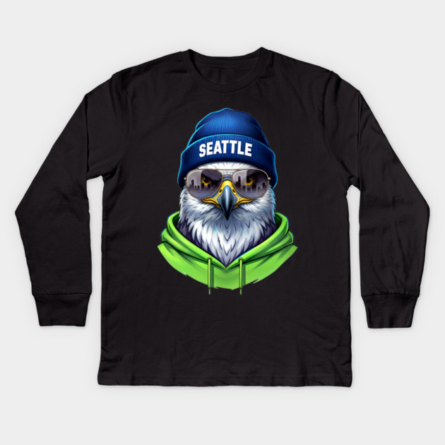 Seattle Spirit Animal Kids Long Sleeve T-Shirt by UrbanLifeApparel