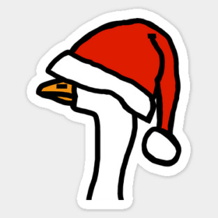 Santa Silly Goose Sticker