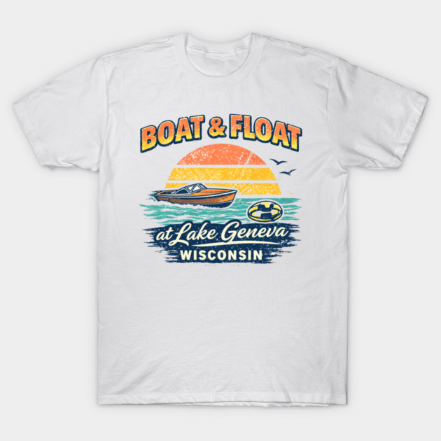 Boat and Float at Lake Geneva, Wisconsin T-Shirt by CrazyGirl
