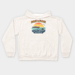 Boat and Float at Lake Geneva, Wisconsin Kids Hoodie