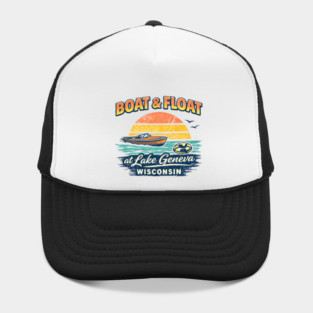 Boat and Float at Lake Geneva, Wisconsin Hat