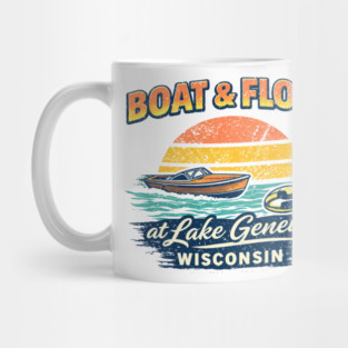 Boat and Float at Lake Geneva, Wisconsin Mug