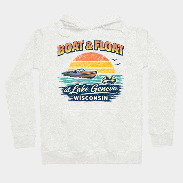 Boat and Float at Lake Geneva, Wisconsin Hoodie by CrazyGirl