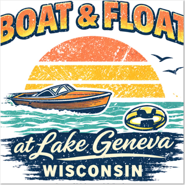 Boat and Float at Lake Geneva, Wisconsin Wall Art by CrazyGirl