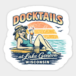 Docktails at Lake Geneva, Wisconsin Magnet