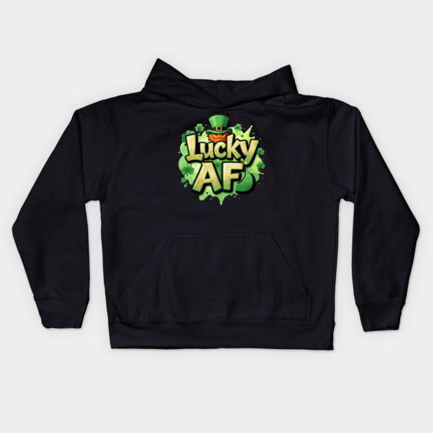 Lucky AF T-Shirt | Bold Statement Streetwear Graphic Tee | Confident Urban Style Kids Hoodie by Muhammad Naveed Khan