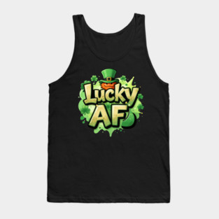 Lucky AF T-Shirt | Bold Statement Streetwear Graphic Tee | Confident Urban Style Tank Top
