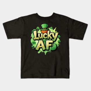 Lucky AF T-Shirt | Bold Statement Streetwear Graphic Tee | Confident Urban Style Kids T-Shirt