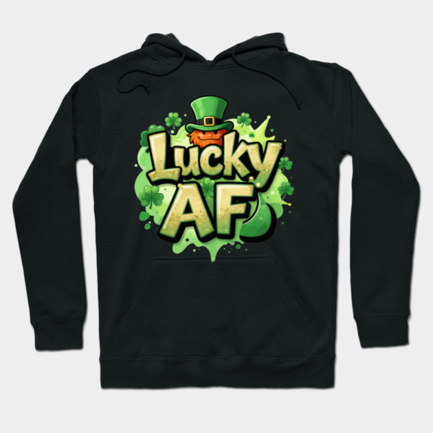 Lucky AF T-Shirt | Bold Statement Streetwear Graphic Tee | Confident Urban Style Hoodie by Muhammad Naveed Khan