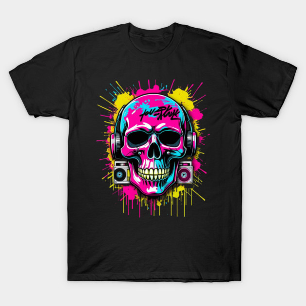 Cool Skull T-Shirt | Edgy Streetwear Graphic Tee | Urban Dark Style T-Shirt by Muhammad Naveed Khan