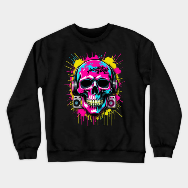 Cool Skull T-Shirt | Edgy Streetwear Graphic Tee | Urban Dark Style Crewneck Sweatshirt by Muhammad Naveed Khan