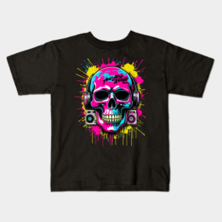 Cool Skull T-Shirt | Edgy Streetwear Graphic Tee | Urban Dark Style Kids T-Shirt