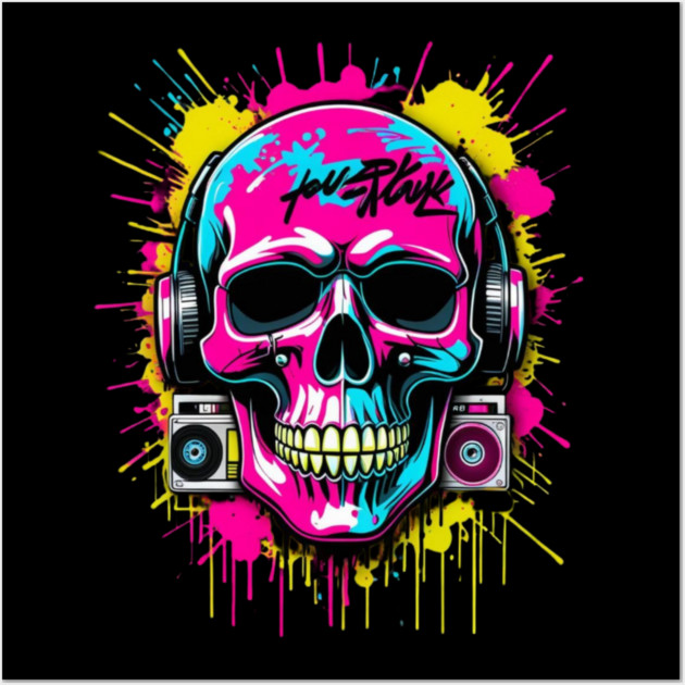 Cool Skull T-Shirt | Edgy Streetwear Graphic Tee | Urban Dark Style Wall Art by Muhammad Naveed Khan