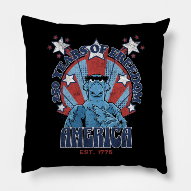 250 Years of Freedom Muppet Sam Eagle America Style Pillow by Joaddo