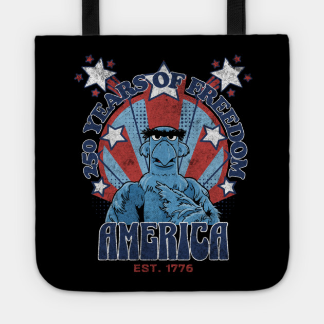 250 Years of Freedom Muppet Sam Eagle America Style Tote by Joaddo
